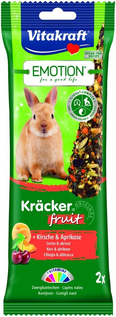 Maius jänestele Vitakraft Emotion Kracker Fruit, 2 tk цена и информация | Toit lindudele | hansapost.ee