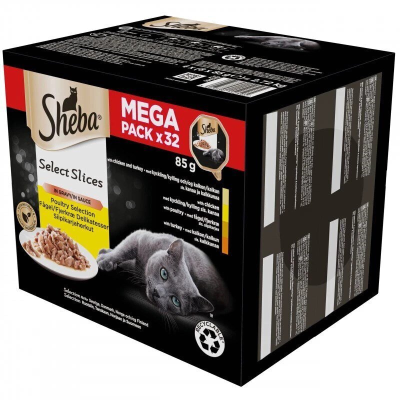 Konserv kassidele Sheba Selection Mega Pack, 32x85g цена и информация | Kassikonservid | hansapost.ee
