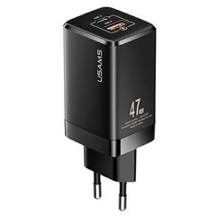 USAMS Ład. siec. T41 USB-C+USB GaN 47W PD+QC (only head) Fast Charging czarny|black CC137TC01 (US-CC137) цена и информация | Зарядные устройства для телефонов | hansapost.ee