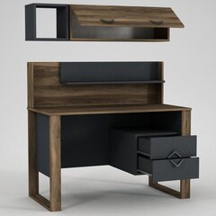 Комплект письменного стола и полки Kalune Design Bumerang, коричневый/серый цена и информация | Компьютерные, письменные столы | hansapost.ee