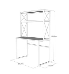 Письменный стол Kalune Design Mercan, черный/коричневый цена и информация | Компьютерные, письменные столы | hansapost.ee
