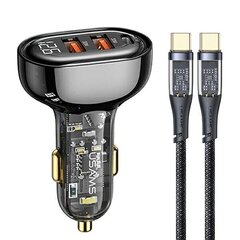 USAMS Ład. sam. 2xUSB+1xUSB-C 80W Fast Charge + kabel USB-C - USB-C  BXLACCTC01 цена и информация | Зарядные устройства для телефонов | hansapost.ee