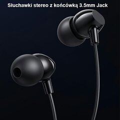 USAMS Słuchawki stereo EP-47 3.5mm czarny|black 1,2m HSEP4701 (US-SJ594) цена и информация | Наушники | hansapost.ee