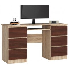 Письменный стол NORE A-11, дубовый / темно-коричневый цвет цена и информация | Компьютерные, письменные столы | hansapost.ee