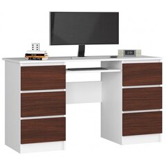 Письменный стол NORE A-11, белый / коричневый цена и информация | Компьютерные, письменные столы | hansapost.ee