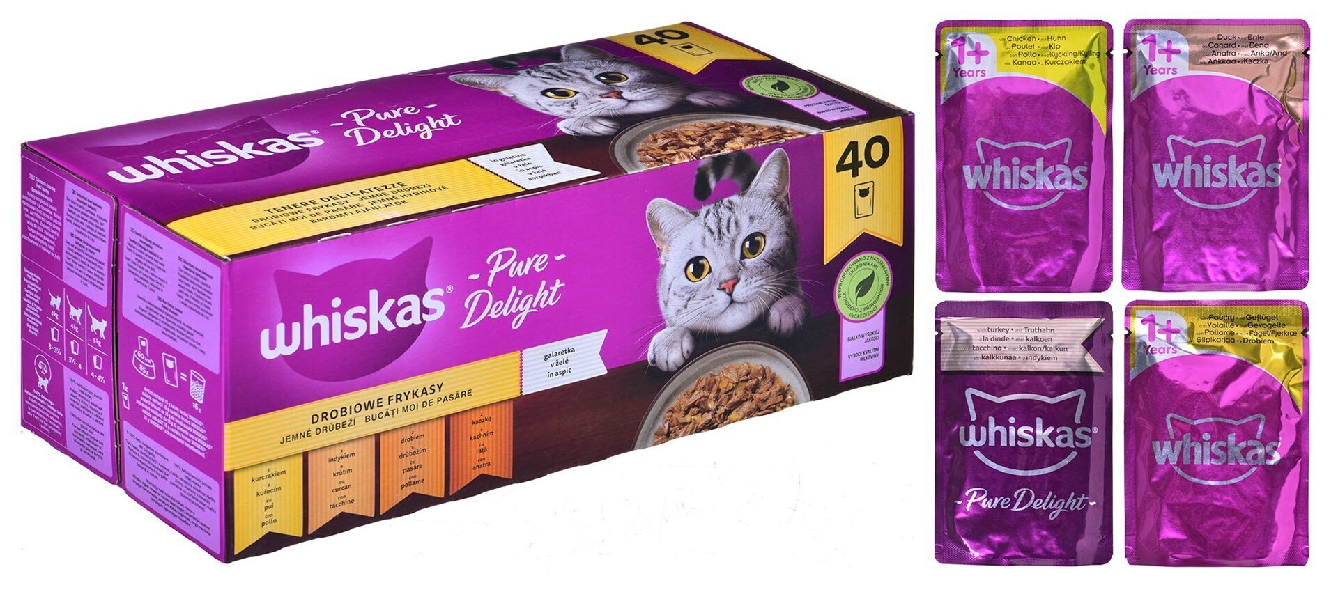 Whiskas Pure Delight komplekt kassidele, 40 x 85g hind ja info | Kassikonservid | hansapost.ee