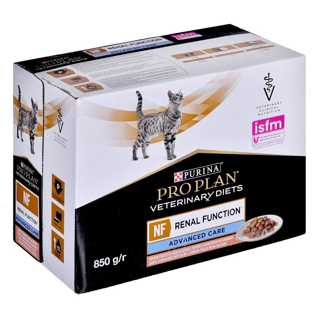 Konserv kassidele Purina Feline Veterinary Diets NF Renal Function lõhega, 10x85g цена и информация | Kassikonservid | hansapost.ee