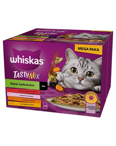 Whiskas täiskasvanud kassidele, veiseliha, lõhe, kana ja kalkuniliha, kana ja tursaga, 48x85 g hind ja info | Kassikonservid | hansapost.ee