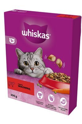 Whiskas veiseliha ja köögiviljadega, 6x300 g hind ja info | Kassi kuivtoit ja kassikrõbinad | hansapost.ee