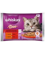 Whiskas для взрослых кошек с говядиной, птицей и бараниной, уткой, 4х85 г цена и информация | Консервы для кошек | hansapost.ee