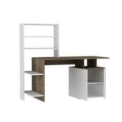 Письменный стол с полкой Melis, коричневый/белый цена и информация | Компьютерные, письменные столы | hansapost.ee