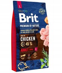 Brit Premium By Nature suurtele koertele, kanaga, 9 kg hind ja info | Koerte kuivtoit ja krõbinad | hansapost.ee