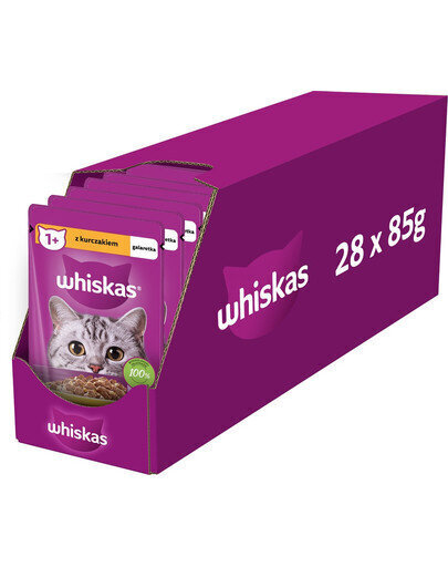 Whiskas täiskasvanud kassidele koos kanaga, 28x85 g цена и информация | Kassikonservid | hansapost.ee