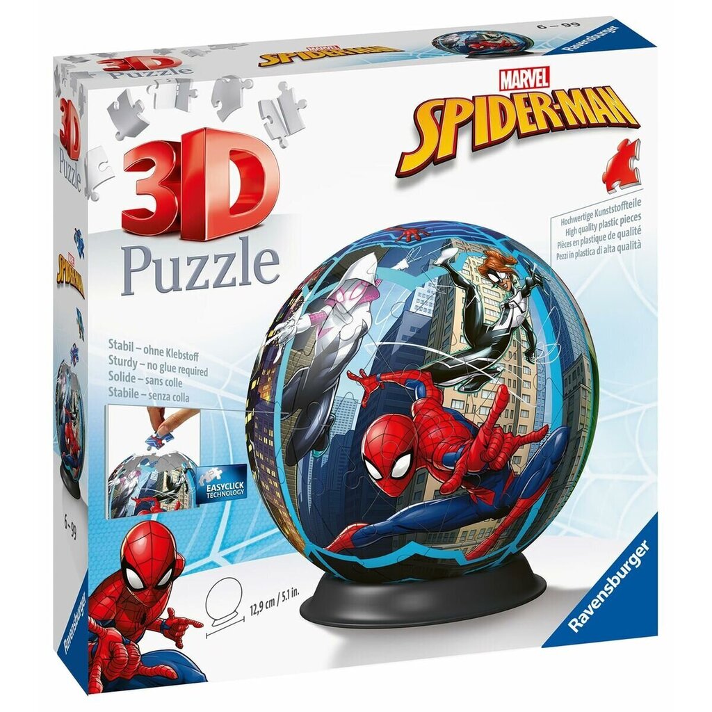 3D pusle Ravensburger Spiderman (Ämblikmees), 76 tk hind ja info | Pusled lastele ja täiskasvanutele | hansapost.ee