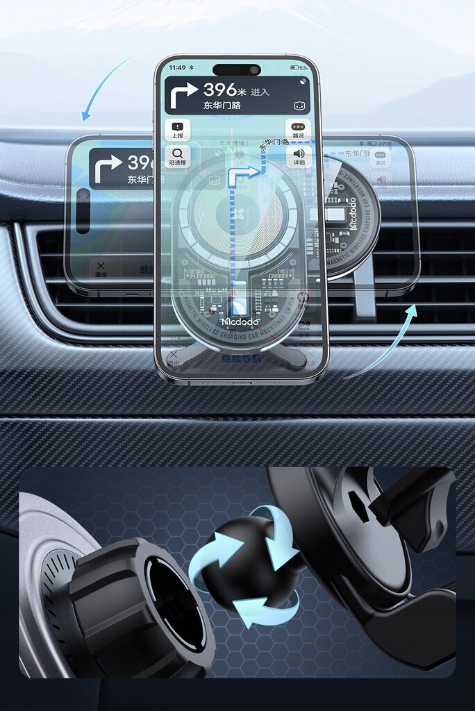 MCDODO autohoidja laadija цена и информация | Mobiiltelefonide kaablid | hansapost.ee