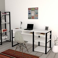 Kirjutuslaud riiulitega Serho, valge/must price and information | Computer desks, writing desks | hansapost.ee