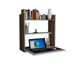 Transformeeritav laud-riiul Laptop, valge/pruun hind ja info | Arvutilauad, kirjutuslauad | hansapost.ee
