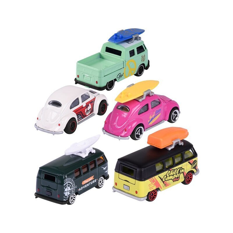 MAJORETTE Komplekt Volkswagen Beetle Cars 5 tk цена и информация | Mänguasjad poistele | hansapost.ee