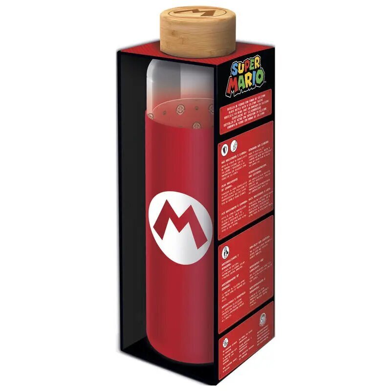 Silikoonkorgiga klaaspudel Super Mario M, 585 ml hind ja info | Joogipudelid | hansapost.ee