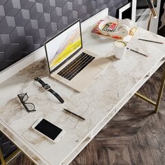 Письменный стол Kalune Design 541, 75,2, белый/золотой цена и информация | Компьютерные, письменные столы | hansapost.ee
