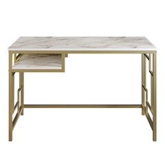Письменный стол Kalune Design 541, 75 см, белый/золотой цена и информация | Компьютерные, письменные столы | hansapost.ee