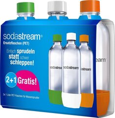 SodaStream, täitepudel, 3x1l, valge, roheline, oranž цена и информация | Аппараты для газирования воды | hansapost.ee