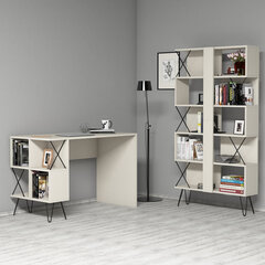 Письменный стол с книжной полкой Kalune Design 845 (IV), черный/бежевый цена и информация | Компьютерные, письменные столы | hansapost.ee