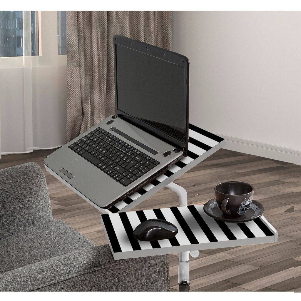 Arvutilaud Kalune Design 863 (I) sülearvutile, must/valge hind ja info | Arvutilauad, kirjutuslauad | hansapost.ee