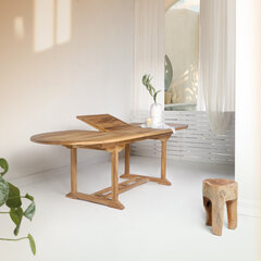 Обеденный стол Salamanca, раздвижной, тиковое дерево цена и информация | Садовые столы и столики | hansapost.ee
