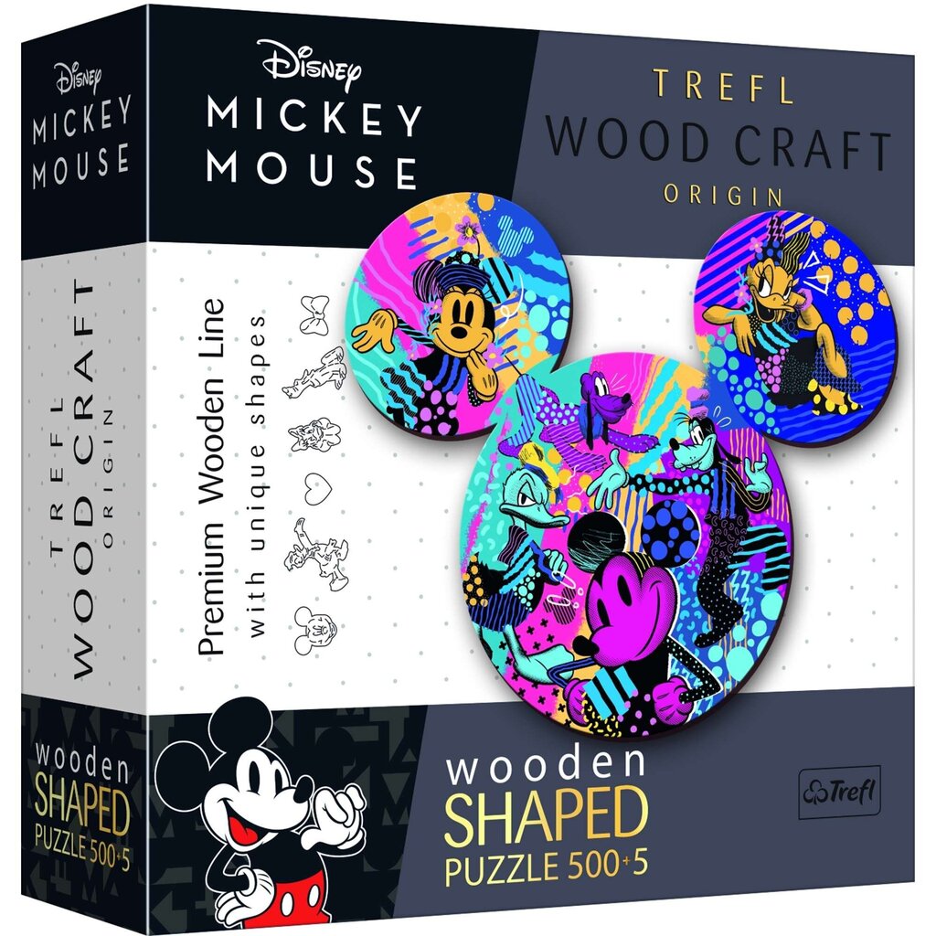 Puidust pusle Mickey Mouse Trefl, 500 tk hind ja info | Pusled lastele ja täiskasvanutele | hansapost.ee