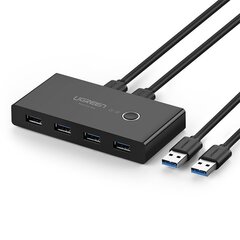 Распределительная коробка HUB-переключатель 4x USB 3.2 Gen 1 USB-разветвитель для двух компьютеров - черный цена и информация | Адаптеры и USB-hub | hansapost.ee