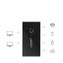 Распределительная коробка HUB-переключатель 4x USB 3.2 Gen 1 USB-разветвитель для двух компьютеров - черный цена и информация | Адаптеры, USB-разветвители | hansapost.ee