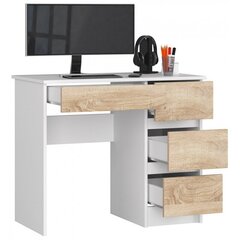 Письменный стол NORE A7, правый вариант, белый / цвета дуба цена и информация | Компьютерные, письменные столы | hansapost.ee