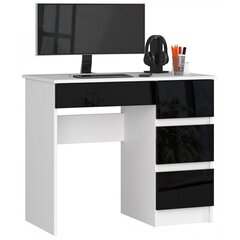 Письменный стол NORE A7, правый вариант, белый/черный цена и информация | Компьютерные, письменные столы | hansapost.ee