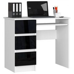 Письменный стол NORE A6, левый вариант, белый/черный цена и информация | Компьютерные, письменные столы | hansapost.ee