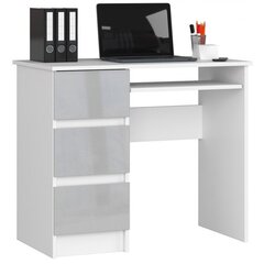 Письменный стол NORE A6, левый вариант, белый/светло-серый цена и информация | Компьютерные, письменные столы | hansapost.ee