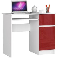 Kirjutuslaud NORE Piksel, parempoolne, valge/punane hind ja info | Arvutilauad, kirjutuslauad | hansapost.ee