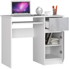 Письменный стол NORE Piksel, правый вариант, белый/светло-серый цена и информация | Компьютерные, письменные столы | hansapost.ee