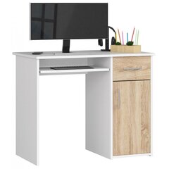 Письменный стол NORE Pin, белый/дубовый цвет цена и информация | Компьютерные, письменные столы | hansapost.ee