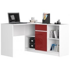 Письменный стол с комодом NORE B17, белый/красный цена и информация | Компьютерные, письменные столы | hansapost.ee
