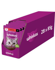 Whiskas с говядиной, 28х85 г цена и информация | Кошачьи консервы | hansapost.ee