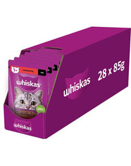 Whiskas с говядиной, 28х85 г цена и информация | Консервы для кошек | hansapost.ee