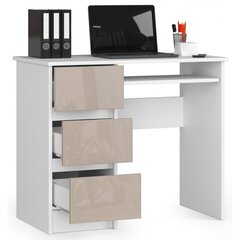 Письменный стол NORE A6, левый вариант, белый/бежевый цена и информация | Компьютерные, письменные столы | hansapost.ee