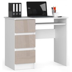 Письменный стол NORE A6, левый вариант, белый/бежевый цена и информация | Компьютерные, письменные столы | hansapost.ee