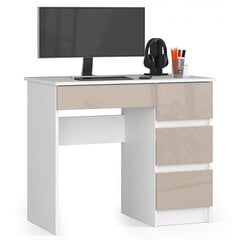 Письменный стол NORE A7, правый вариант, белый / бежевый цена и информация | Компьютерные, письменные столы | hansapost.ee