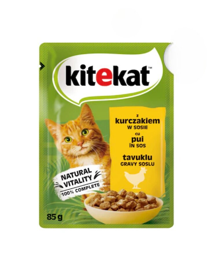 Kitekat täiskasvanud kassidele kanaga, 28x85 g цена и информация | Kassikonservid | hansapost.ee