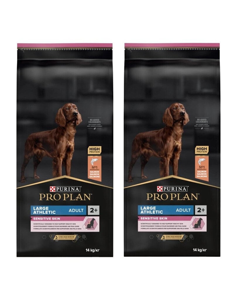 Purina Pro Plan allergilistele suurt tõugu koertele lõhega, 2 x 14 kg hind ja info | Koerte kuivtoit ja krõbinad | hansapost.ee