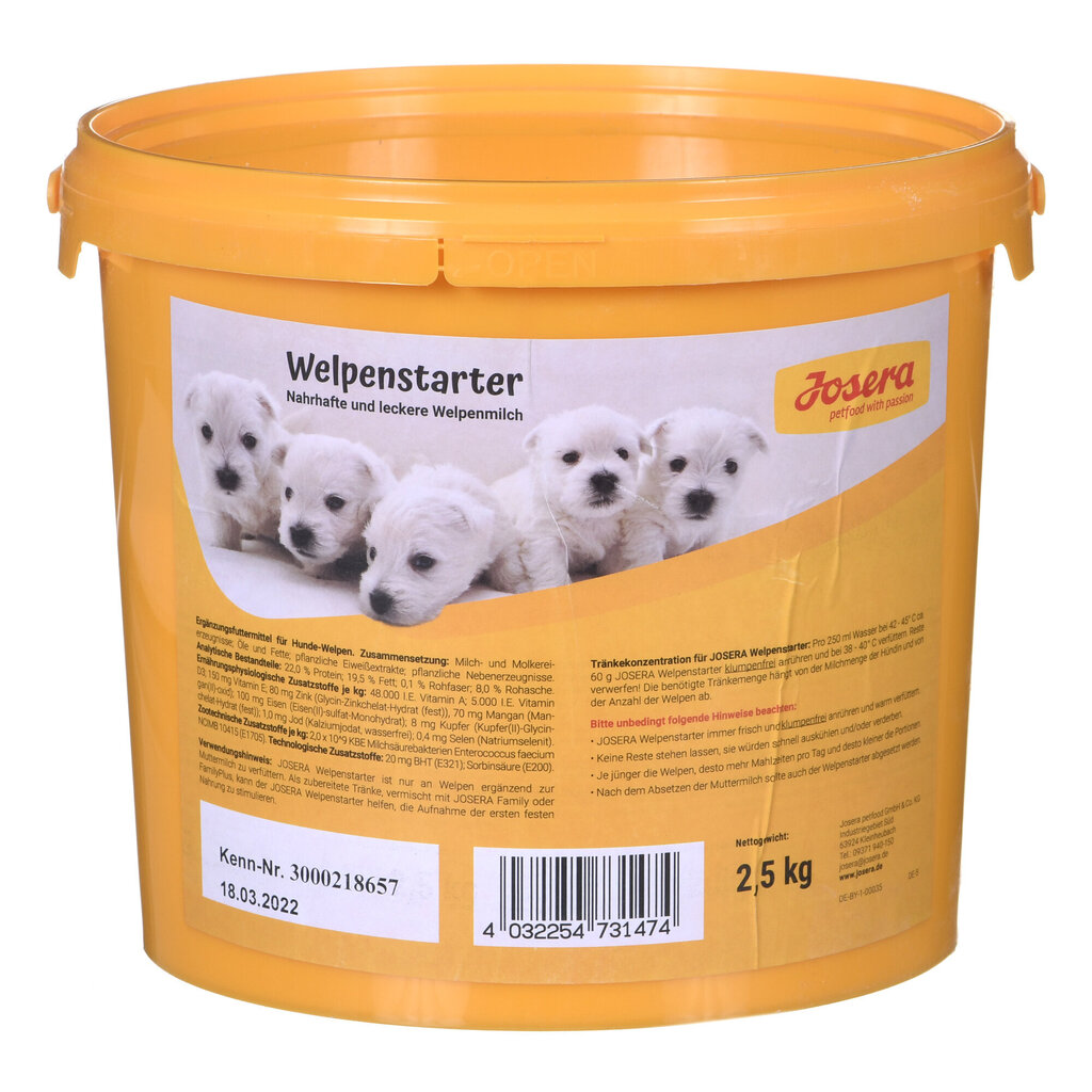 Josera Welpenstarter noortele kutsikatele, 2.5 kg hind ja info | Koerte kuivtoit ja krõbinad | hansapost.ee