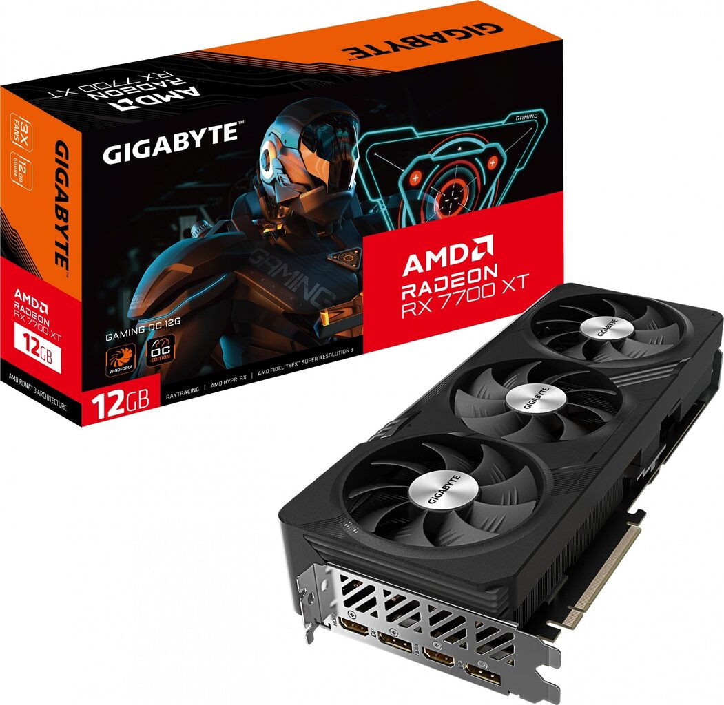 Gigabyte Radeon RX 7700 XT Gaming OC 12G (GV-R77XTGAMINGOC-12GD) цена и информация | Videokaardid | hansapost.ee