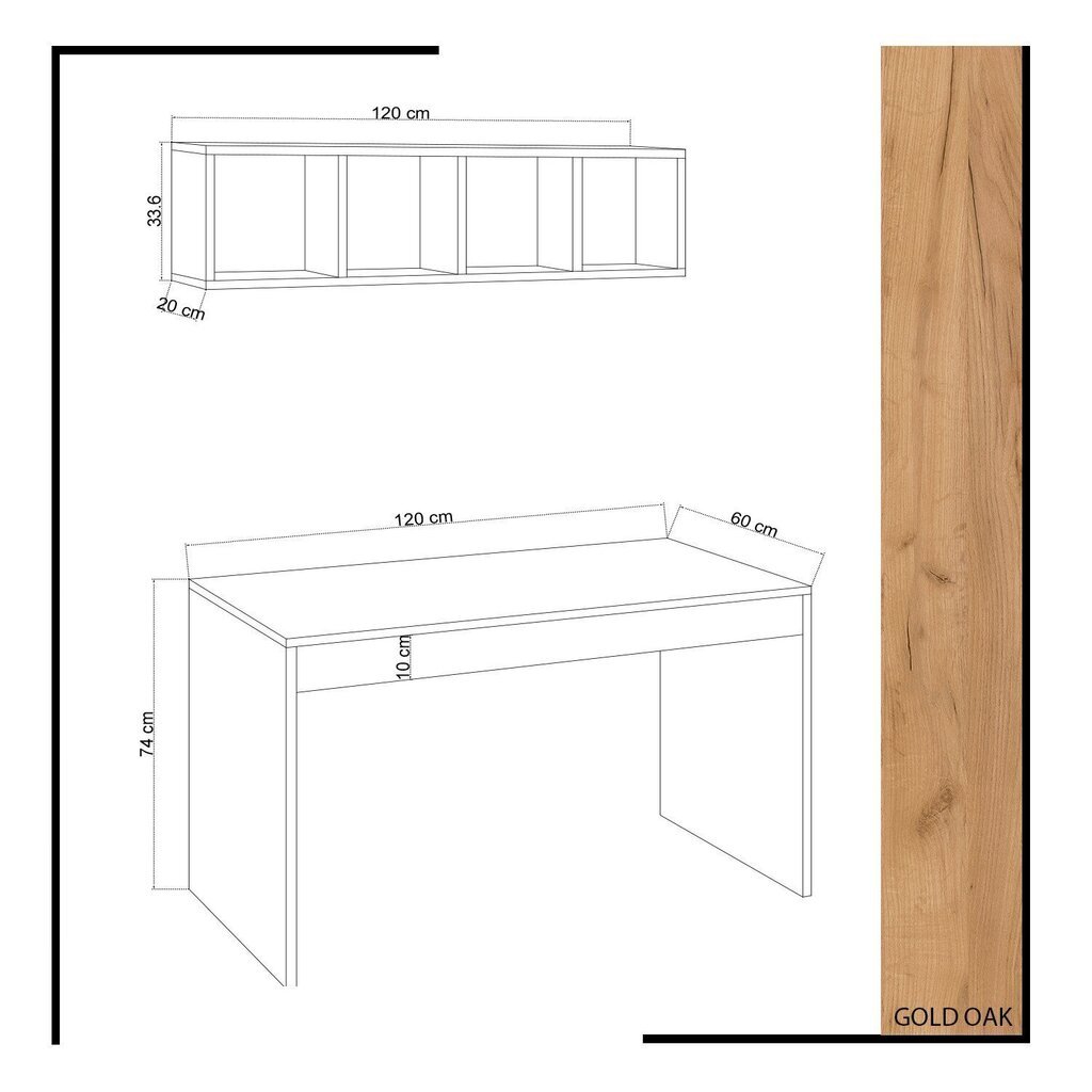 Kirjutuslaud Kalune Design Ertel, pruun/valge цена и информация | Arvutilauad, kirjutuslauad | hansapost.ee